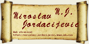 Miroslav Jordačijević vizit kartica
